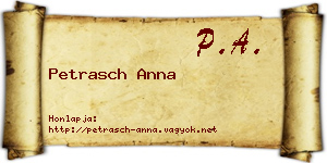 Petrasch Anna névjegykártya