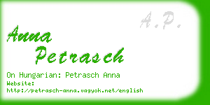anna petrasch business card
